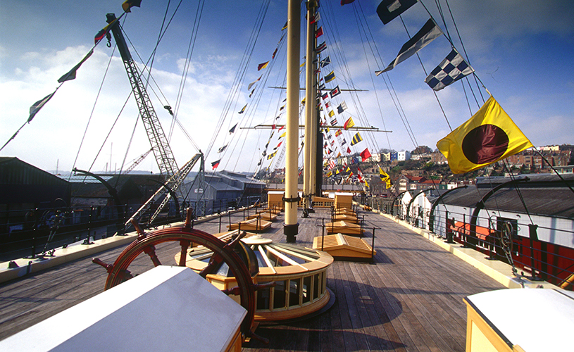 The weather deck on Brunel's SS Great Britain